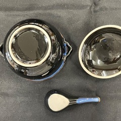 雑炊用小鍋セット(トレーの持ち手1本不足)　引取限定の画像