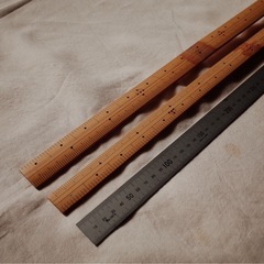 竹物差し、金物差し 1m、60cm、30cmの画像