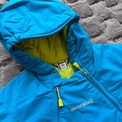 【美品】パウダーベビーカバーオール　90 モンベル　水色 雪遊び　スキーウェアの画像