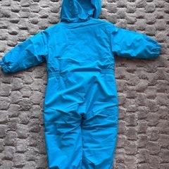 【美品】パウダーベビーカバーオール　90 モンベル　水色 雪遊び　スキーウェアの画像