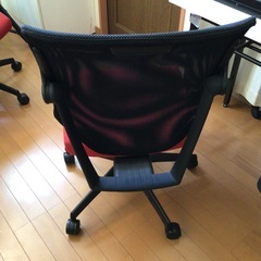 事務椅子　赤　４脚セット　の画像