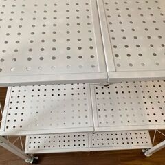 RAKU スチールラック 5段  折り畳み可能 キャスター付きの画像