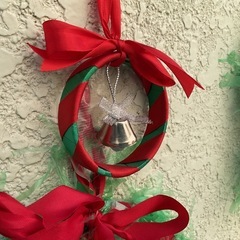 手作りクリスマスリースの画像