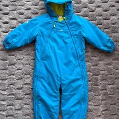 【美品】パウダーベビーカバーオール　90 モンベル　水色 雪遊び　スキーウェアの画像