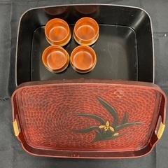 お茶道具入れ　湯呑4個付き　引取限定の画像