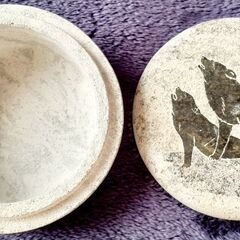 🐺ソープストーン 小物入れ ハンドメイド 一点物 カナダ製 天然石 珍品の画像