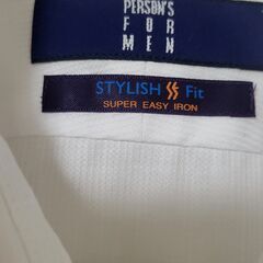 Yシャツ(メンズ)-ホワイト・ボタン紺＜PERSON'S FOR MEN＞の画像