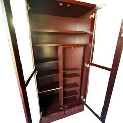 【お引取 限定】高級キャビネット　可動棚付き　飾り棚　850×435×1850　＊051-Hの画像