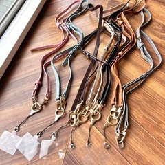 【新品】スマホショルダーストラップ ３点セット レザー 革 の画像