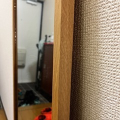無印良品　壁に取り付けられる家具　ミラー　鏡　オーク材の画像