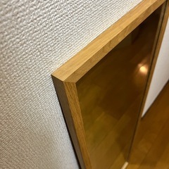 無印良品　壁に取り付けられる家具　ミラー　鏡　オーク材の画像