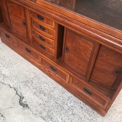 欅 茶箪笥 リビング タンス 食器棚 古民家  大型の画像