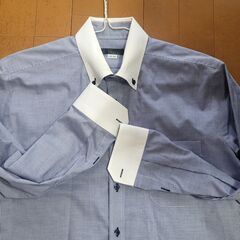 ボタンダウンシャツ(メンズ)-青＜Giacca Camicia＞の画像