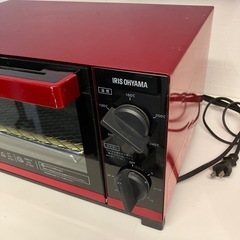 【4枚焼き】アイリスオーヤマ オーブントースター🍞赤が可愛い！ピザも焼ける広々庫内 の画像