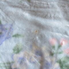 未使用　High Guality Blanket　毛布　（ブルー花柄）アクリル100％　サイズ 180×230ｃｍ　タグ付　仕舞いヨゴレ有　【ペットはいません】の画像