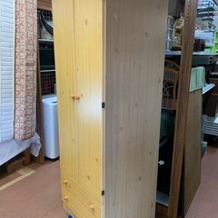 ★早い者勝ち★ 木目調・クローゼット・洋服タンス・約高さ175cm×幅59.5cm奥行き54cm※商品の詳しい状態やサイズ等は現物にてご確認ください。の画像