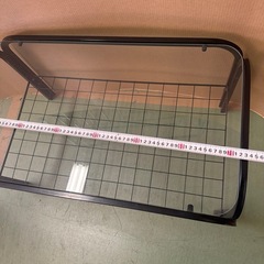 東W#476 ガラス天板テーブル ガラステーブル 昭和レトロ アイアンフレーム ガラスローテーブル コーヒーテーブル ブラック の画像