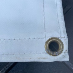 f●■【通常通り 営業中】 養生幕 88cm×44cm  白防炎 ターポリン 看板シート 横幕【１枚1000円/在庫２枚】の画像