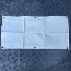 f●■【通常通り 営業中】 養生幕 88cm×44cm  白防炎 ターポリン 看板シート 横幕【１枚1000円/在庫２枚】の画像