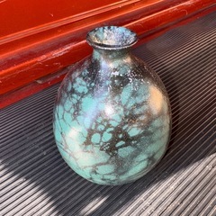 GYP1209 青銅　鶴首花瓶　一輪挿し　飾り壺　置き物　和モダンの画像