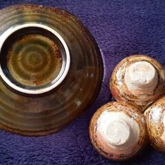 🌀渦巻き模様の陶器 2点セット 珍品 ハンドメイド 一点物の画像