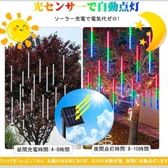 ソーラー流星LEDライト　新品の画像