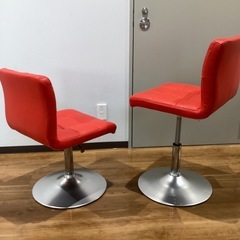 昇降式カウンターチェア　2脚セット【町田市再生家具】252623の画像