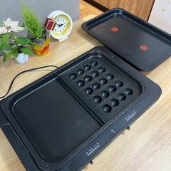 アイリスオーヤマ 左右温調ホットプレート WHP-022-B ブラックの画像