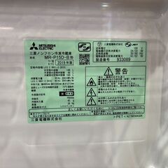 【愛品館 市原店】三菱　2019年製　146L　2ドア冷蔵庫　MR-P15D-B　【愛市IR018477-105】の画像