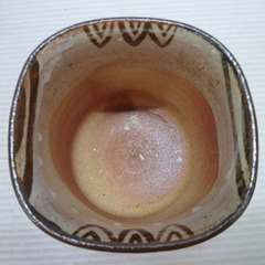 ★▲岡本作礼 絵唐津 火入 火入れ 高さ10cm 茶道具 共箱 mの画像