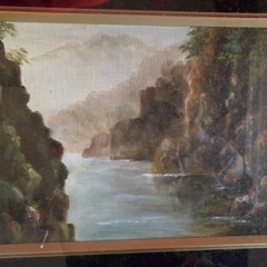 油絵、キャンバス地の画像