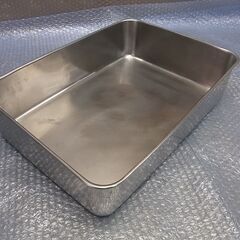 ステンレスバット 長方形深型　約40cm×28cm×9cm　中古品の画像