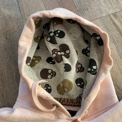 【ZARA】ザラ スカルプリント ピンク パーカーの画像