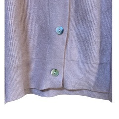 【美品】AMOUR BOX 長袖 ニットカーディガン リブ編み ピンクベージュ Ｆの画像