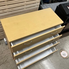 石2512-290 木製4段チェスト　キズ汚れ有りの画像