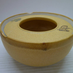 ★▲能登 大社焼 真葉手 灰皿 2点セット アッシュトレイ 喫煙道具 共箱 lの画像