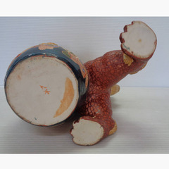 ★▲九谷焼　玉獅子　玉乗り獅子　色絵金彩赤獅子　高さ27cm　狛犬　シーサー　置物　飾物　魔除け　縁起物★bの画像