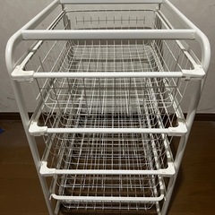 IKEA イケア 4段　フレーム/メッシュバスケット4個付き　40x59x69 cm ホワイトの画像