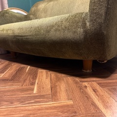 2人掛けソファ 抹茶色 yellow greenの画像