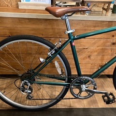 【前後タイヤ・チューブ新品！】6段変速　26インチクロスバイク　モスグリーンの画像