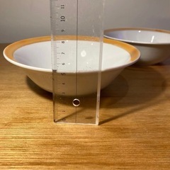 昭和レトロ　白いお皿 5個セット まとめ売り 縁取りパールオレンジの画像