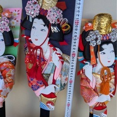 羽子板飾りセット 正月飾り 縁起物 初正月 季節飾りインテリア 昭和レトロ 和風 江戸 歌舞伎の画像