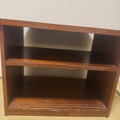 【ジャンク】木製テレビ台／角置きOK・扉なし・ベタつきありの画像