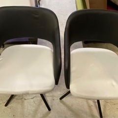 $ セラミック ダイニングテーブル 幅（約）90cm  回転ダイニングチェアーの画像