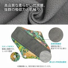 布ナプキン 3枚セット 生理 おりもの ライナー ナプキン 洗える 抗菌 ロング 26cm 昼 夜 多い日 最大70ml 吸収 経血 尿漏れ ズレにくい スナップボタン 羽根つきの画像