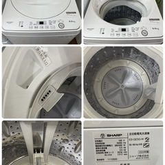 R726 ☀️2023年製の高年式♪ 生活家電2点セット 国内メーカー（TOSHIBA・SHARP） 冷蔵庫・洗濯機 ⭐動作確認済⭐クリーニング済の画像