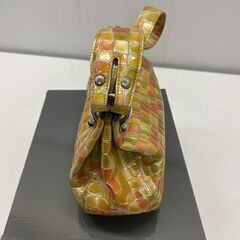 COCCO FIORE フィッツィヨーラ ワンショルダー バッグ 9170221 コッコフィオーレ ピンク グリーン エナメル クロコ型押し (E3825nsrYM)の画像