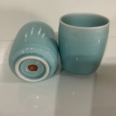 1個￥880-🩵湯呑み🍵茶器青磁伝統工芸品✨和食器鳥の絵柄🕊️水色の画像