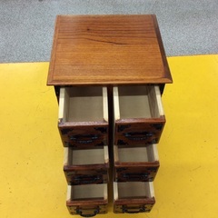 【昭和レトロな小物入れ】昭和レトロ　アンティーク　小物入れ　チェスト ローチェスト タンス 衣類収納：ブラウンの画像