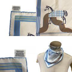 エルメス HERMES スカーフ カレ45 ガルドローブポップ Garde robe pop ガブロッシュ 馬 ホース ホワイトの画像